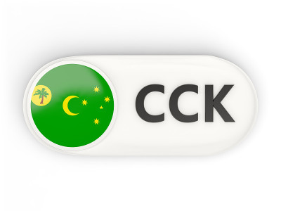 圆形图标与旗帜的科科斯群岛