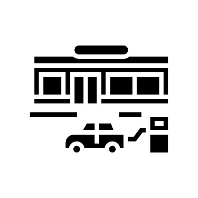 车轮膨胀字形图标矢量插图