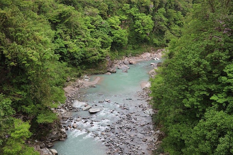 日本石川县博山市的Tedori峡谷。