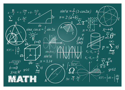 粉笔涂鸦数学黑板