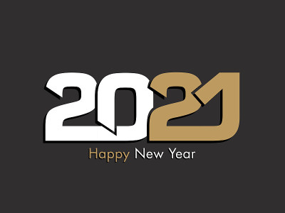 2021年新年快乐文本设计向量。