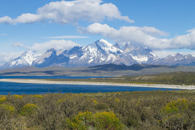 萨米恩托湖景，托雷斯德尔潘恩，智利