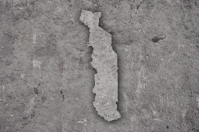 多哥地图风化混凝土