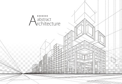 建筑抽象画。