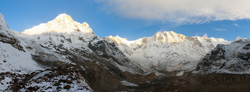 早晨全景从安纳普尔纳山