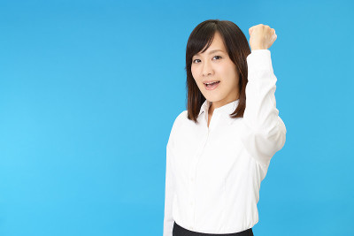 商业女性享受成功