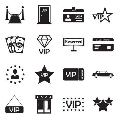 VIP图标。黑色的平面设计。矢量插图。