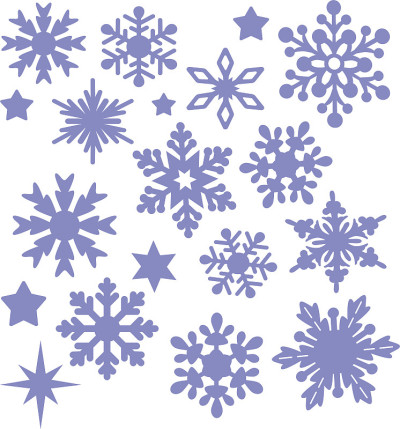 孤立的雪花和星星