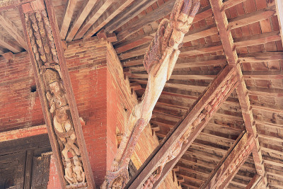屋顶梁- yakeshwoor Mahadev或Pashupatinath寺庙- bhaktapur