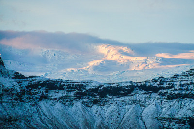 冰岛Fjallsárlón湖雪山的