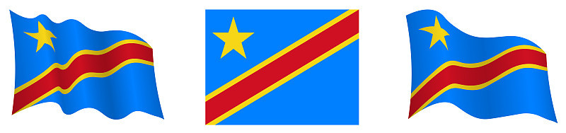 Republic of Congo flag in static position and in m