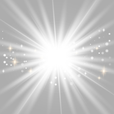 发光的火花。发光恒星爆炸。向量