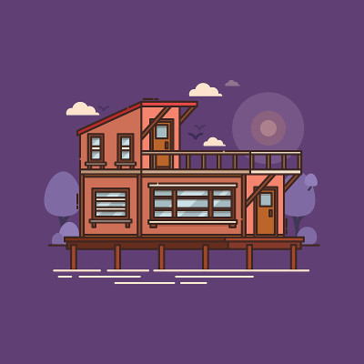 房屋或建筑，水上房屋建筑