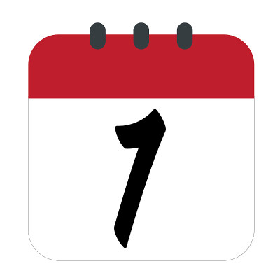 Flat calendar Icon. Calendar on the wall. Vector i