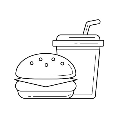 餐饮外卖矢量线图标
