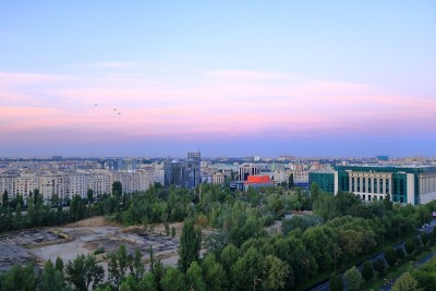 布加勒斯特晨光鸟瞰图