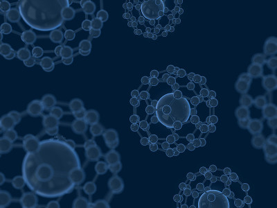 原子和分子的抽象符号。三维渲染
