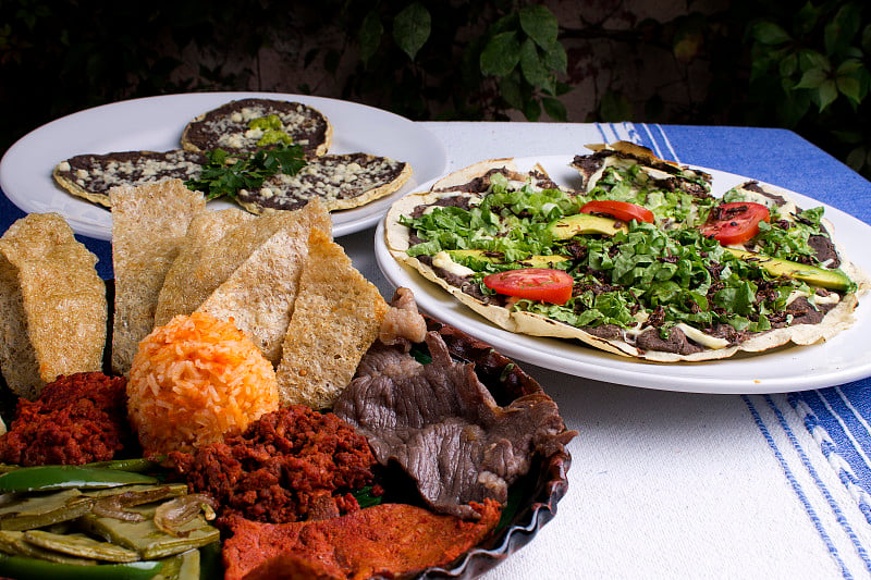 地区食物背景，comida oaxaqueña