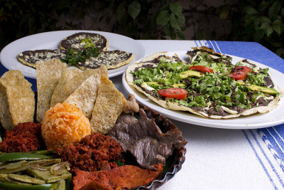地区食物背景，comida oaxaqueña