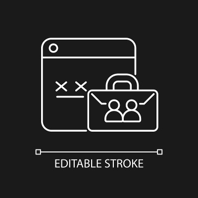 公司密码白色线性图标为黑暗的主题