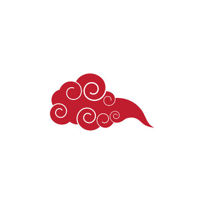 中文云标识矢量图像模板