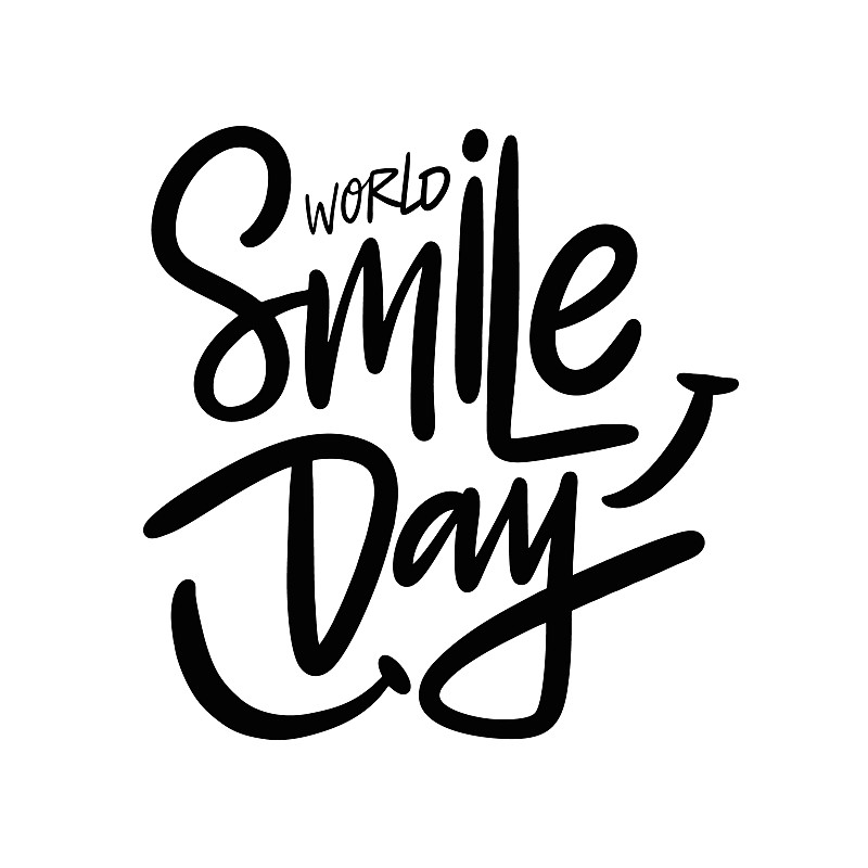 World Smile Day hand drawn vector lettering. Isola