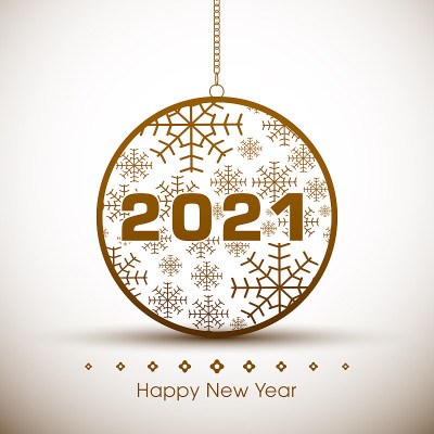 2021年新年快乐文本设计向量。