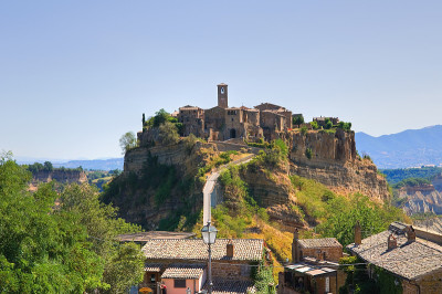 Bagnoregio Civita全景。拉齐奥。意大利。