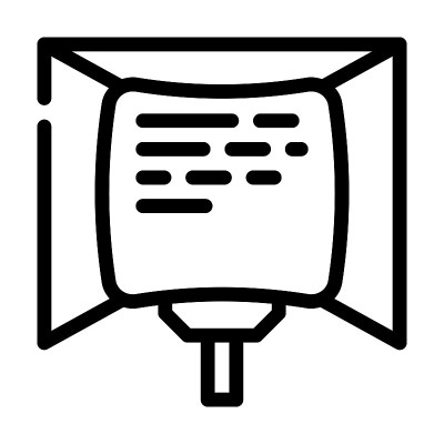 提词器电子设备线图标矢量插图