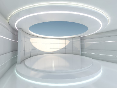 有空讲台的演示室。3 d