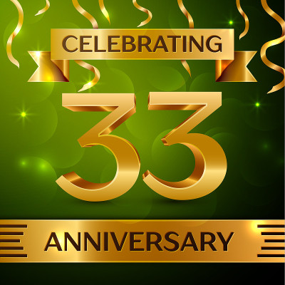 Realistic Thirty three 33 Years Anniversary Celebr