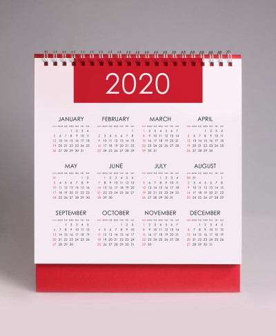 简易台历2020