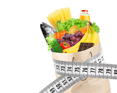 装健康食品的购物袋