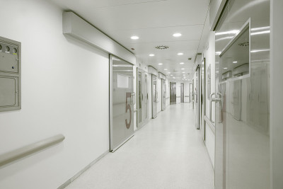 医院手术室走廊。医疗保健中心。医学