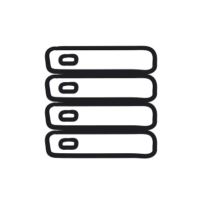 Computer server sketch icon