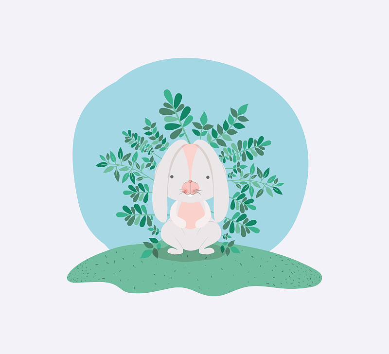 rabbit in the garden easter card