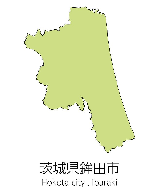 日本茨城县保田市地图。翻译:茨城县Hokota市。