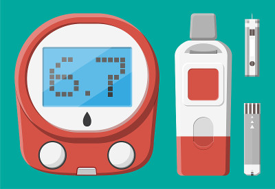 检测血糖概念。Glucometer