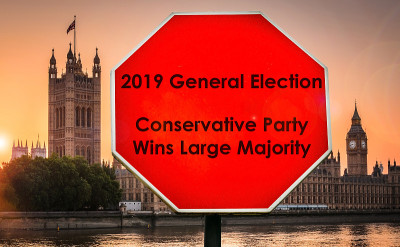 2019年英国大选保守党多数派信息，背景是伦敦议会