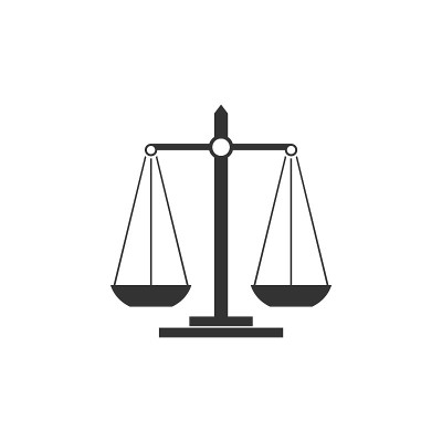 尺度的正义标志模板插图设计。向量EPS 10。