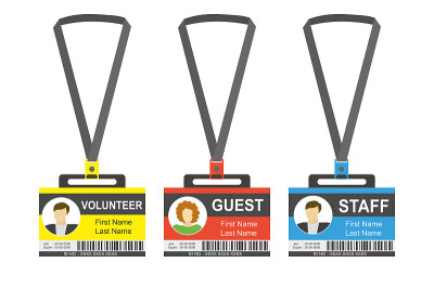 Set ot three Plastic and Laminated Badges or id ca