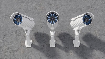 3D渲染三个安全摄像头