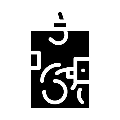 选票箱字形图标矢量插图