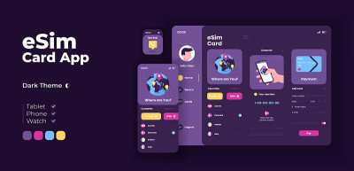 Esim卡app屏幕矢量自适应设计模板
