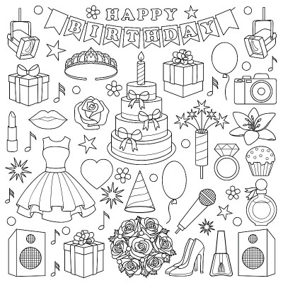 女孩生日涂鸦套装