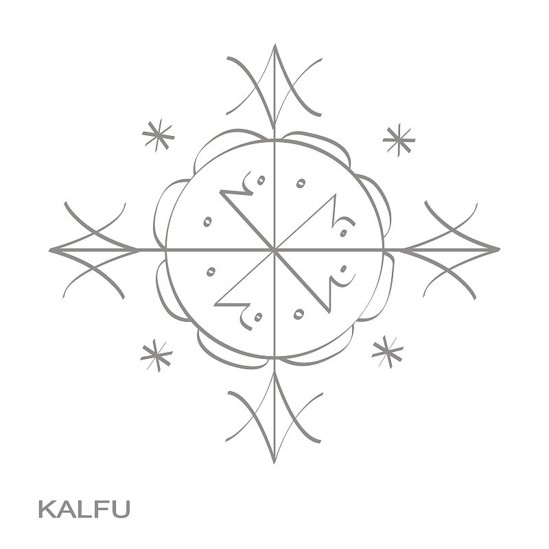 icon with veve voodoo symbol Kalfu