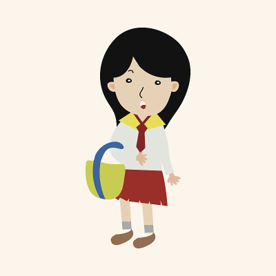 学生卡通主题元素向量，eps