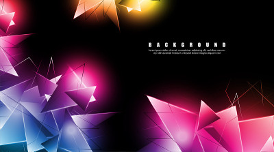 abstract background with glowing triangles that ov