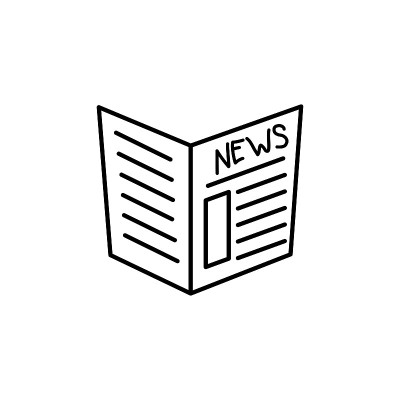 报纸矢量图标在一个时尚的平面设计