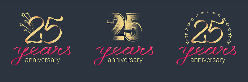 25周年纪念向量图标集